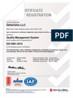 DeltaValve ISO 9001 2015 Cert