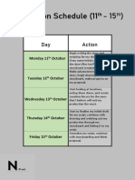 Production Schedule 11th October To The 15th