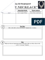 Guy de Maupassant-The Necklace Analysis Worksheet