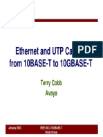 Ethernet and UTP Cabling From 10BASE-T To 10GBASE-T: Terry Cobb Avaya