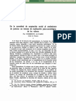 De La Necesidad de Aceptación Social Al Sentimiento de Justicia: Un Intento de Explicación Psico-Sociológica de Los Valores