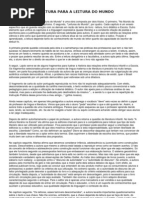 LAJOLO, Marisa DO MUNDO DA LEITURA PARA A LEITURA DO MUNDO