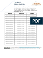 Priorities Worksheet - Must Do - Should Do - Could Do S17 1