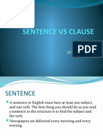 Sentence VS Clause