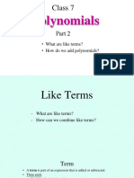 Class 7 Polynomials Part 2