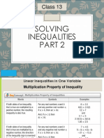 Class 13 Solving Inequalities Part 2