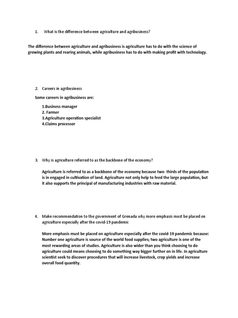What Is The Difference Between Agriculture and Agribusiness Assignment