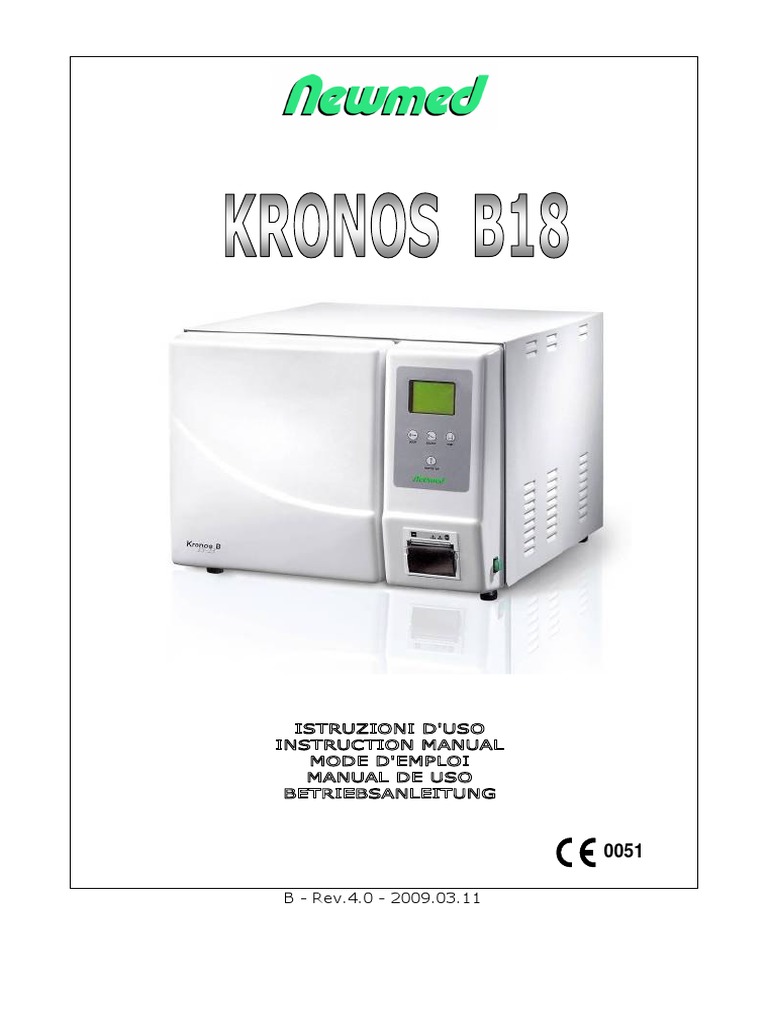Manuale Autoclave Kronos 23l | PDF | Ouverture (échecs) | Échecs