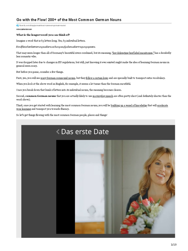 Most Common German Nouns | PDF | Noun | English Language