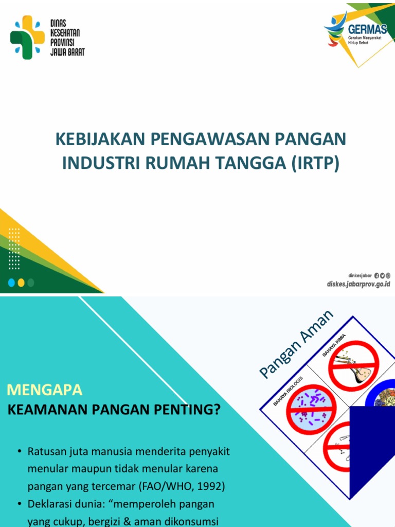 Kebijakan Pengawasan Keamanan Pangan IRTP | PDF | Kesehatan Holistik ...