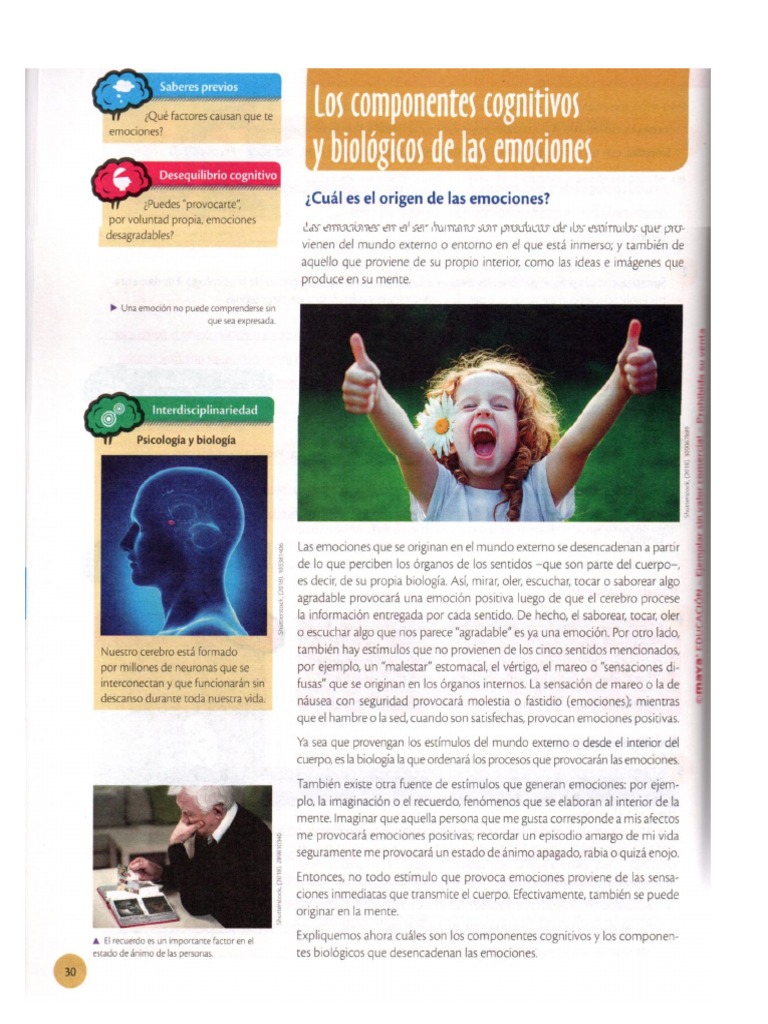 SEMANA 2 Los Componentes Cognitivos y Biológicos de Las Emociones | PDF