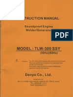 Denyo Soundproof Engine Welder/Generator Instruction Manual - TLW-300 SSY 