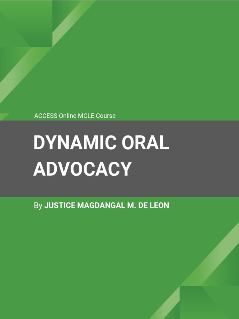 Dynamic Oral Advocacy Pdf Appeal Brief Law