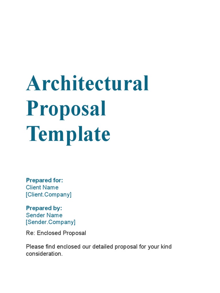Architectural Proposal Template Sample | PDF | Architect