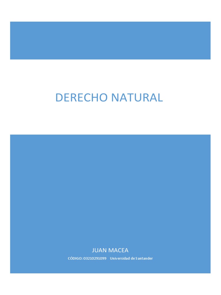 Fundamentos del Derecho Natural y su Historia | PDF | La Ley natural ...
