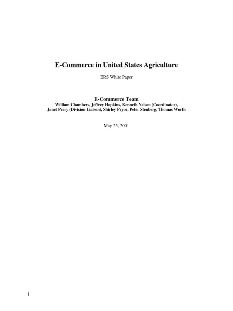 E-Commerce's Impact on US Agriculture | PDF | Economic Growth | E Commerce