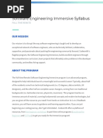 Software Engineering Immersive : Syllabus