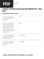 Kaarten - CIS2321 - SYSTEMS ANALYSIS AND DESIGN 101 - Final Exam - Quizlet