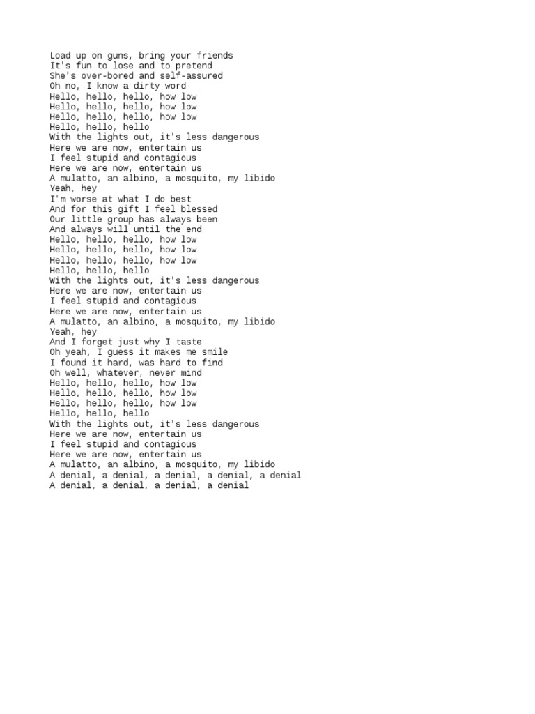 Smells Like Teen Spirit Lyrics | PDF