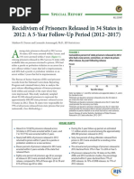 Bureau of Justice Statistics Report On Recidivism of Prisoners Released in 34 States