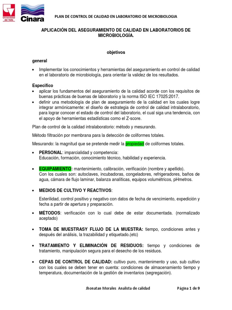 Aplicación Del Aseguramiento de Calidad en Laboratorios de ...