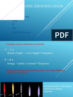 Spectroscopic Identification: Flame Test Electron Emission NMR IR IHD Mass Spectros