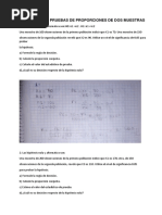EJERCICIOS DE PRUEBAS DE PROPORCIONES DE DOS MUESTRAS - Pedraza Bautista Luis Diego