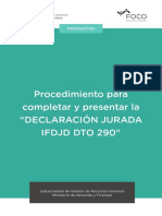 Procedimiento para Completar y Presentar La "DECLARACIÓN JURADA IFDJD DTO 290"