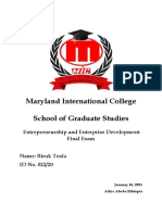 Entrepreneurship and Enterprise Development Final Exam