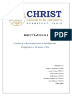 Direct Taxes Cia 1: Calculation of Residential Status of Individual and Computation of Incidence of Tax