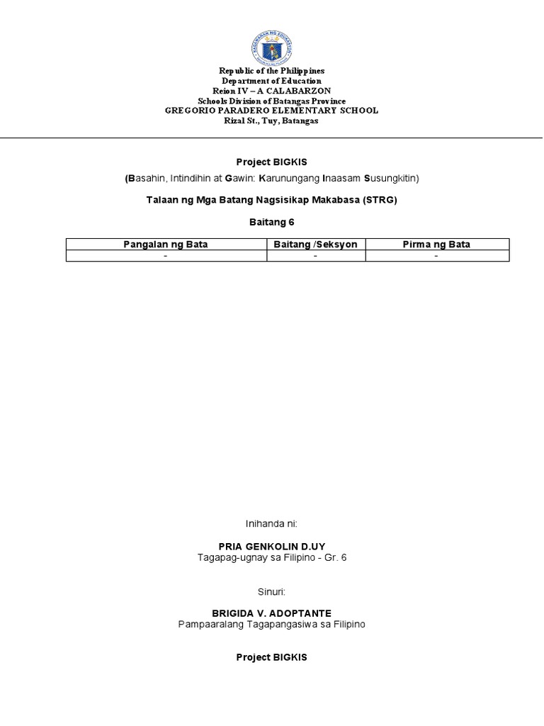 Brigada Pagbasa Baitang 6 | PDF | Horticulture And Gardening | Botany