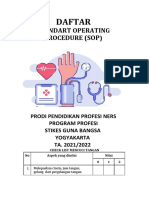 Daftar Standart Operating Procedure (Sop)