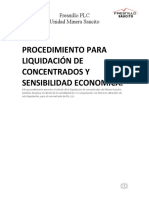 Procedimiento para Liquidación de Concentrados Y Sensibilidad Economica