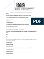 Primer Examen de Conocimiento y Practica de Ajedrez 1 Dif.