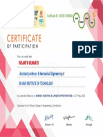 Certificate For VASANTH KUMAR D For - Feedback Form