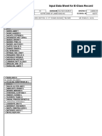 Class Record Data Sheet