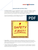 MSIL Occupational Health and Safety Policy