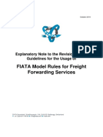 Explanatory Note To The Revision of FIATA Model Rules For Freight Forwarding Services