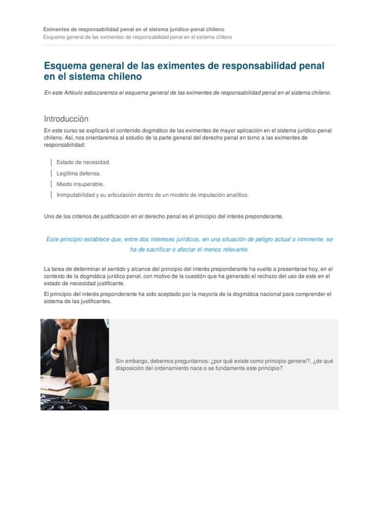 Eximentes de Responsabilidad Penal en Chile | PDF | Derecho penal ...