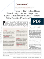 Process of Change in Pain-Related Fear: Clinical Insights From A Single Case Report of Persistent Back Pain Managed With Cognitive Functional Therapy