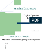 Programming Languages: Logical Operators Examples