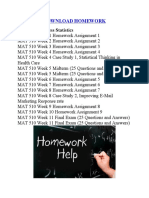 MAT 510 Business Statistics Week 1 To 11