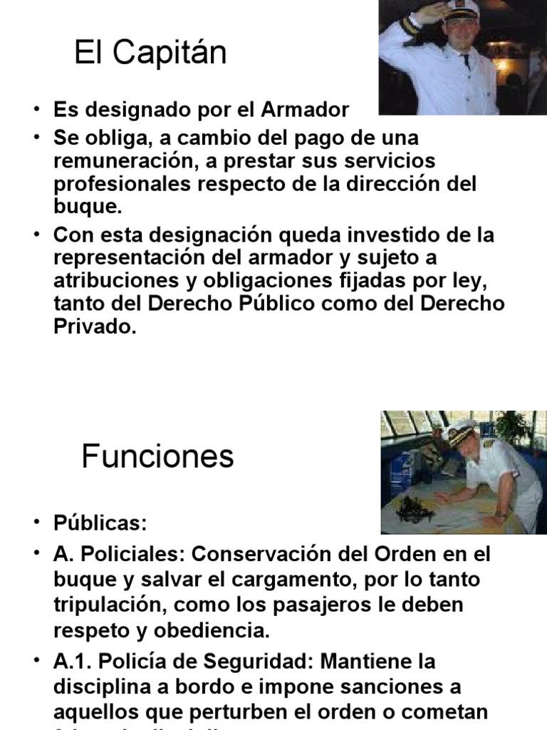 Funciones y Obligaciones del Capitán Marítimo | PDF | Policía | Buques