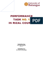 Performance Task in Rizal Course: Submitted by