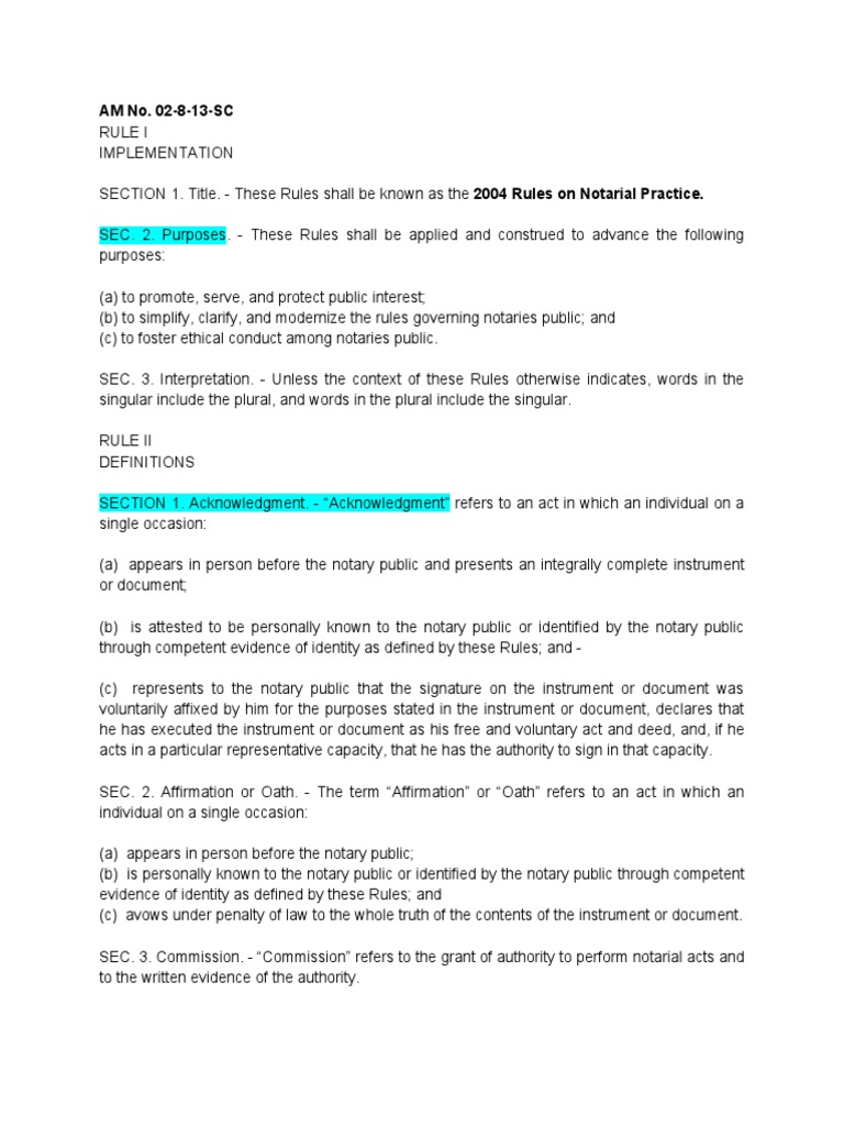 2004 Notarial Practice Rules Overview | PDF | Notary Public | Signature