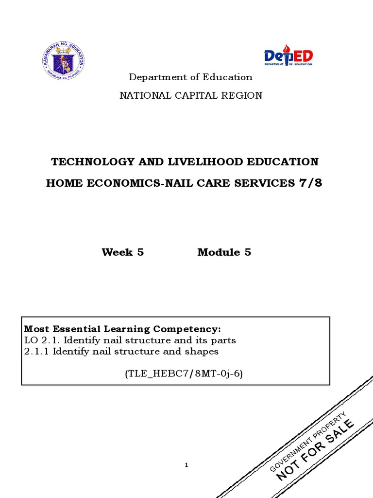 Nail Care Services 7 Module 5 PDF Nail (Anatomy) Skin