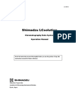 Shimadzu Lcsolution: Chromatography Data System Operation Manual
