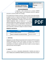 Acta de Aprobación de Plan de Vigilancia