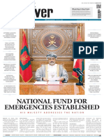 National Fund For Emergencies Established: His Majesty Addresses The Nation