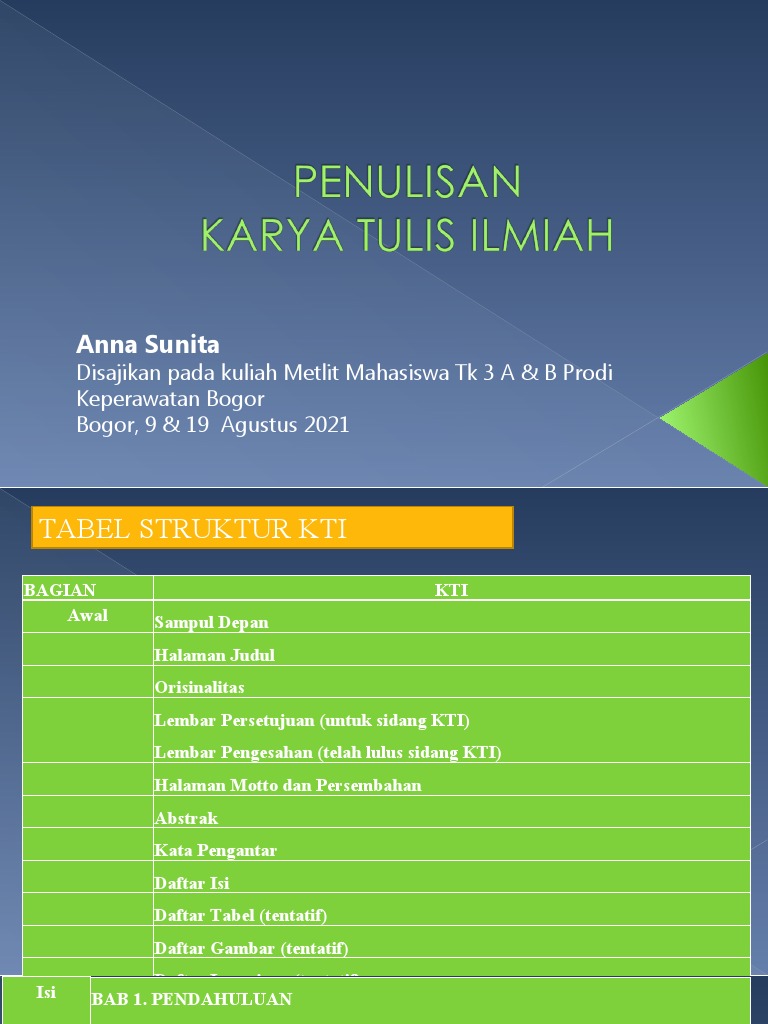 Struktur dan Layout KTI Keperawatan | PDF